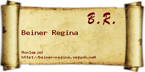 Beiner Regina névjegykártya